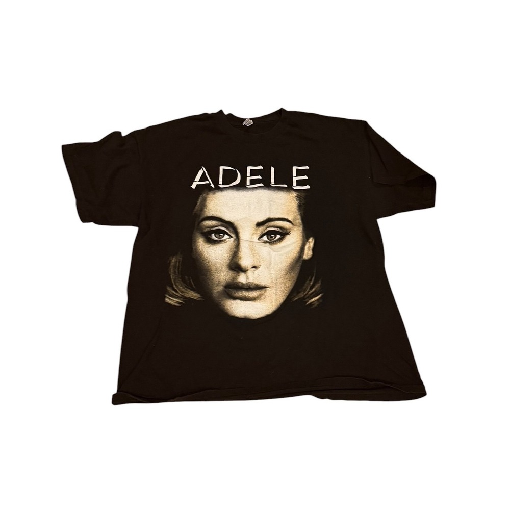 Adele Concert Shirt 2016 Graphic Black Big Face Tour Tee Large XL Alstyle